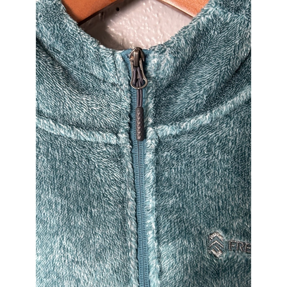 FREE COUNTRY Women's Fleece Hooded Jacket Full Zip Pockets Blue Size L Cozy - Picture 3 of 6